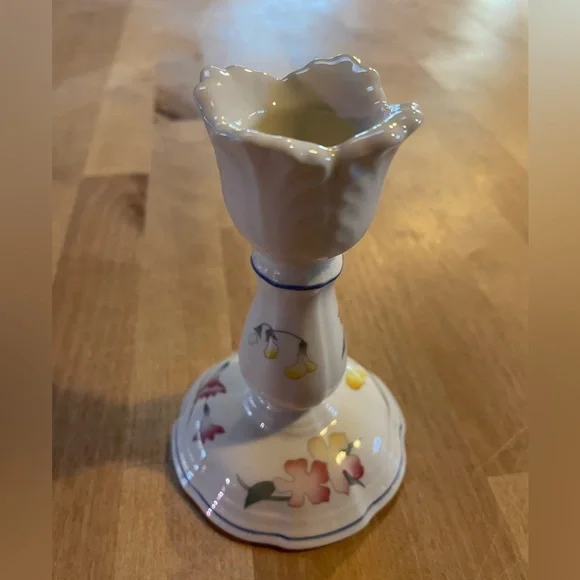 Villeroy & Boch Candlestick Riveria Collection 5β Pink Yellow Tulip Shaped White - Picture 6 of 16